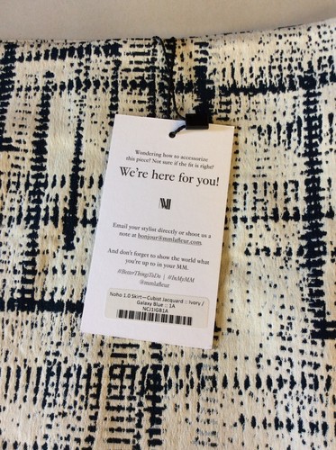 MM LaFleur Noho Skirt - Cubist Jacquard (Blue/White) - Size 1A (Plus) - NEW! - Picture 2 of 3