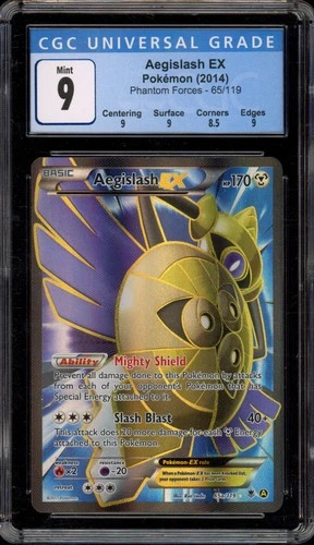 Pokemon Aegislash EX XY Phantom Forces Full Art #65a CGC 9 Mint