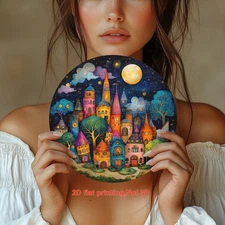 8Flat 1pc, Aluminum Foil Plane Decoration, Colorful Painting Theme, Round Flower