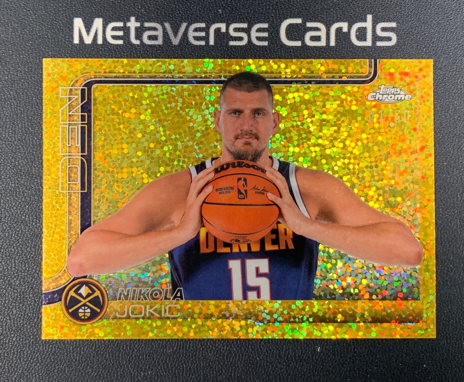 2025-26 Topps Chrome Nikola Jokic Image Variation Gold Sparkle 01/50
