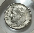 Silver 1963 Denver Minted Roosevelt Dime. 90 Percent Silver