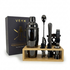 10 Piece Bartender Set Cocktail Shaker Kit with Stand 3 Colors Stainless Steel