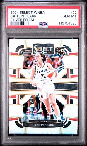 2024 Select WNBA Caitlin Clark RC Silver Prizm Concourse SP #72 Fever PSA 10