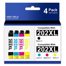 4PK T202XL 202 XL Ink Cartridges For Epson Expression XP-5100 WorkForce WF-2860