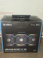 Lian-li Uni Fan Sl V2 120mm Argb Case Fan With Controller, 3-pack - Black, 120mm