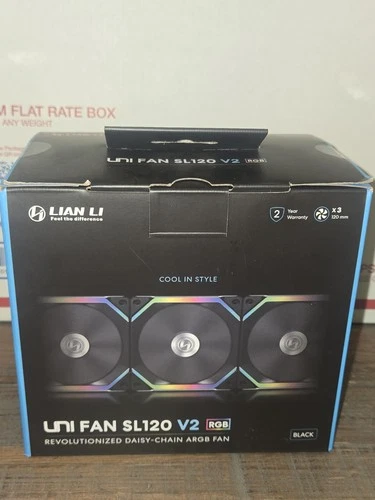 Lian-li Uni Fan Sl V2 120mm Argb Case Fan With Controller, 3-pack - Black, 120mm