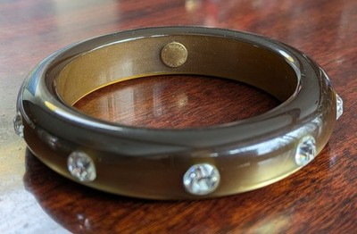 Signed Roberta Chiarella Vintage 1990s Babgle Bracelet Rhinestone