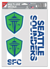 MLS Soccer Seattle Sounders Fan Pack Set of 3 Decals / Stickers