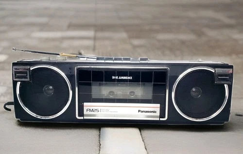 Vintage 80s Panasonic RX-FM25 Boombox Portable Cassette/FM Radio Player~WORKING!