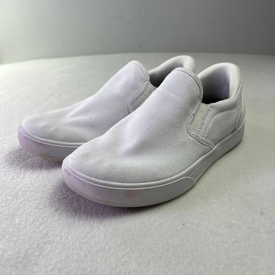 Kizik Madrid Eco Slip On Sneakers Womens 8 Wide White Hands Free Canvas