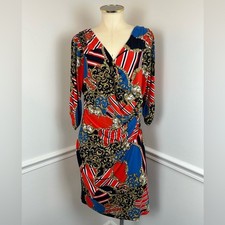 TAHARI ARTHUR S. LEVINE Gold Chain Multi Wrap Dress | Size 12