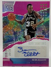 2018-19 Panini Status Elite Signatures Sean Elliott #ES-SE  Pink /25 Spurs