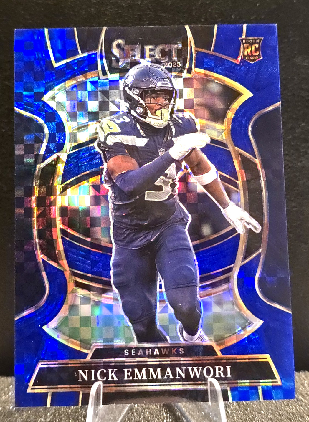 NICK EMMANWORI Rookie 2025 Select Concourse Blue Prizm Checker /249 Seahawks RC