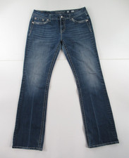 MISS ME WOMEN'S EASY BOOT JEANS TAG SIZE 32 MEASURED 34X34 MM 436
