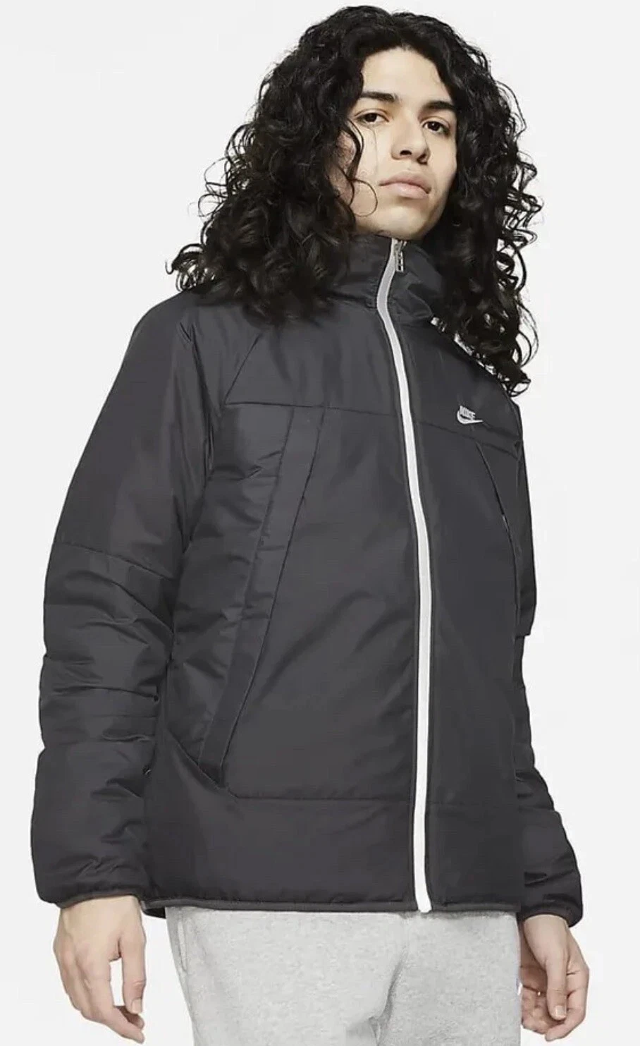 NWT Nike Men's SW Therma-FIT Sz Black Hooded Reversible Jacket DH2783-010