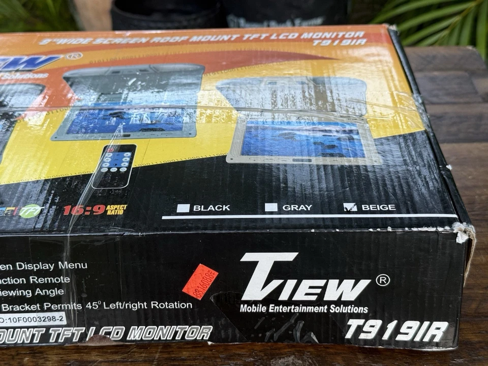 Tview T919IR 9” Roof Mount Wide Screen TFT LCD Monitor Beige Car Video System - Image 4 of 4