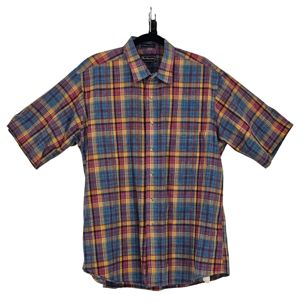 Burberry Linen Short Sleeve Casual Button-Down Shirts for Men for