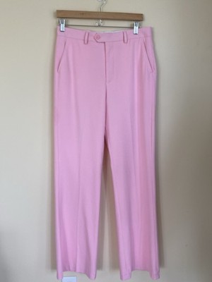 Jaded London 30 Faded Man & Curly Fry Pink Flamingo Flared Pants Trousers Disco