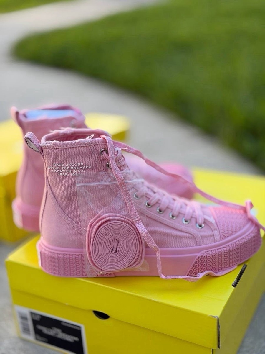Marc Jacobs 6 The Sneaker Pink High Top Canvas Lace Up Women