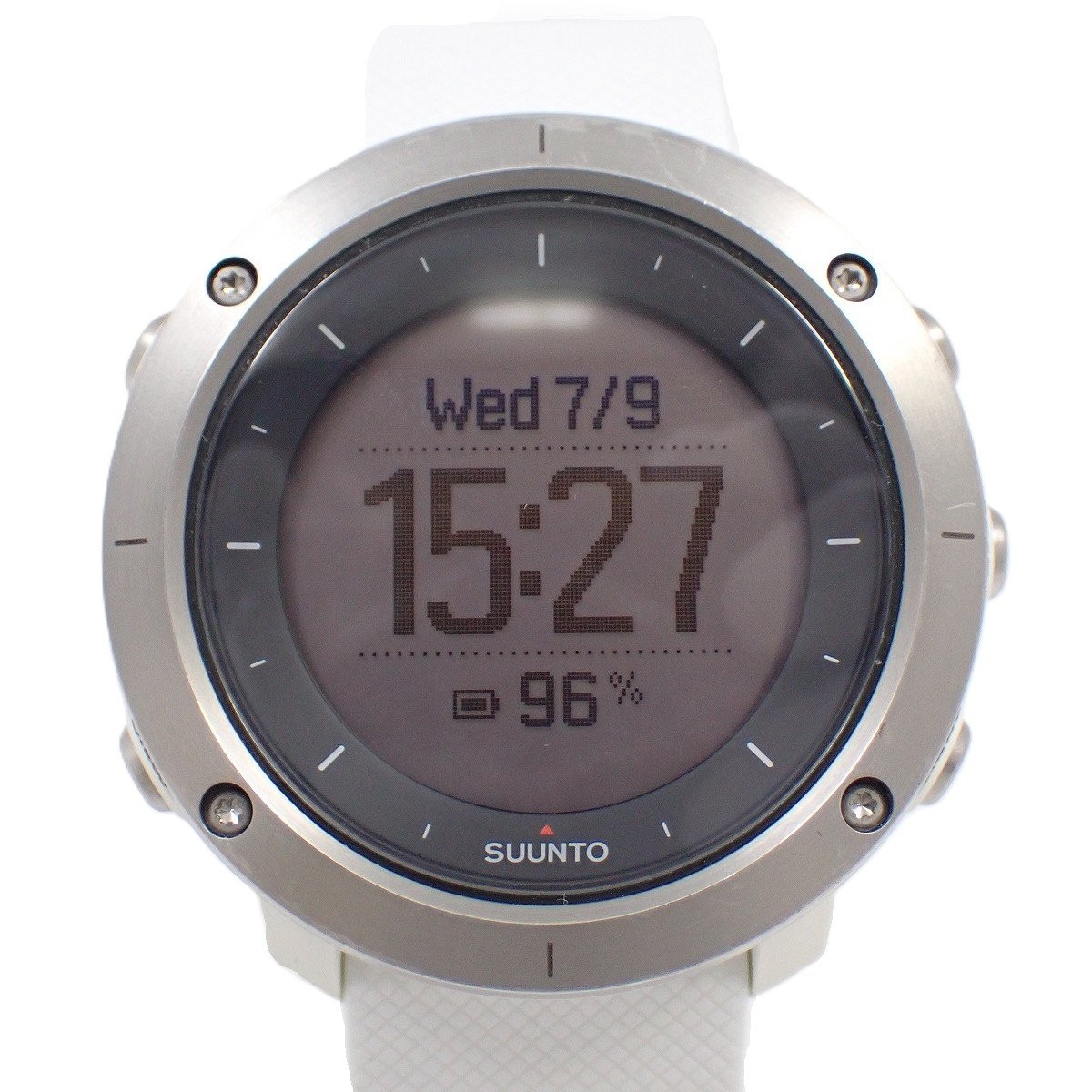 Suunto Traverse White GPS Watch for Men with Genuine Rubber Strap