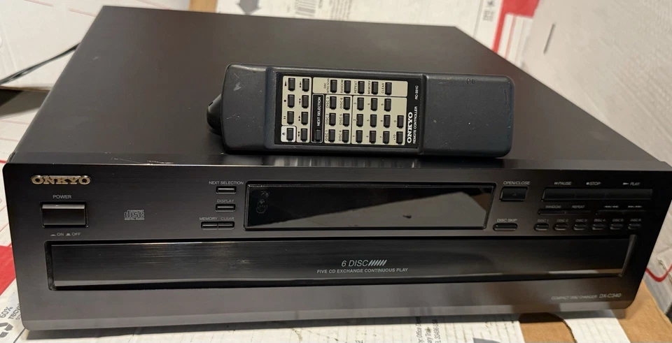 VINTAGE ONKYO DX-C340  6 CD PLAYER /CHANGER 5 CD  PLAY EXCHANGE w/ CONTROL NICE! - Image 2 of 4