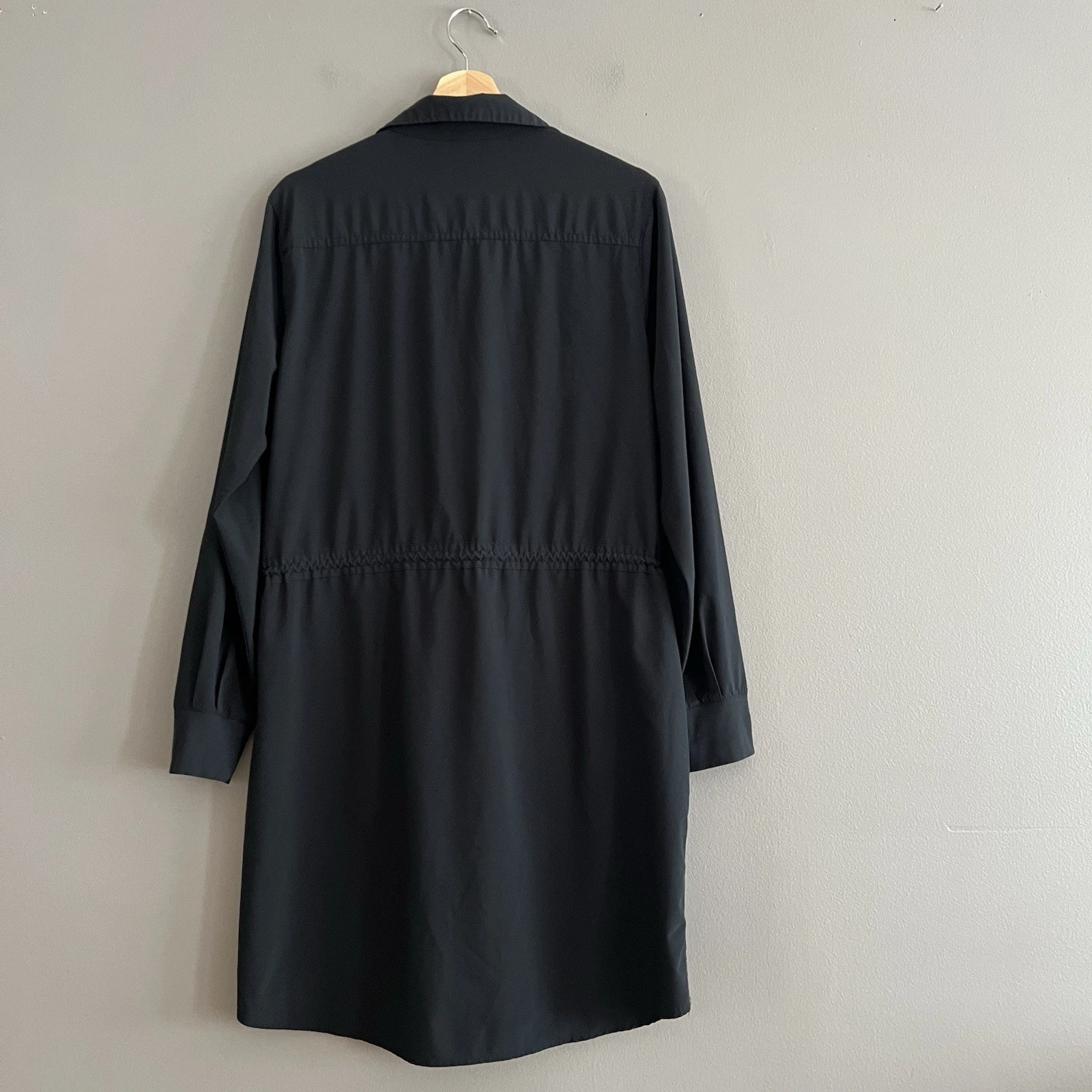 VETEMENTS Athleta Zuma Camicia Abito Performance Coulisse Vita Traspirante Nero Large