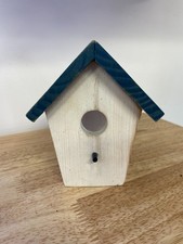 Wooden Bird House or Feeder for Small Birds 5.5 x 4.5" x 4" w/Hanger