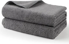 HOMEXCEL Professional Large Microfiber Car Drying Towels 2 Pack of 2, Grey 
