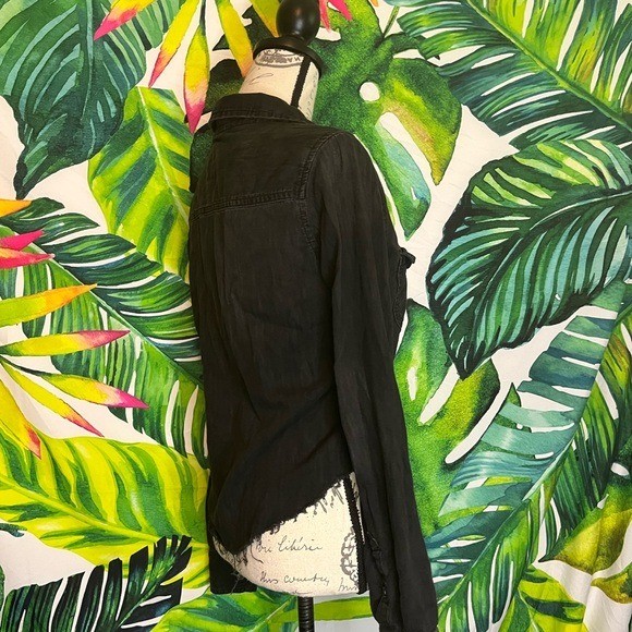 Universal Thread S Labette Black Button Down Raw … - image 4