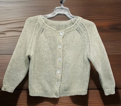 Vintage Mohair Cardigan Sweater Ecru Beige Knit Granny Germany Medium 38