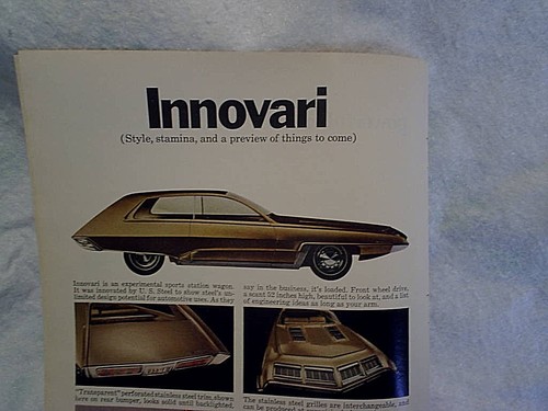 1967 INNOVARI EXPERIMENTAL SPORTS STATION WAGON,Car,AD PRINT ONLY,u.s.steel,auto - Picture 3 of 3