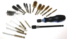 20PC STAINLESS STEEL, NYLON, & BRASS ENGINE BLOCK CLEANING BRUSH ATTACHMENT KIT 