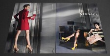 2008 Print Ad Sexy Heels Long Legs Lady Versace Dirty Blonde Dress Yellow art