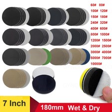 60 -10000 Grit 7 Inch Round Sandpaper Sanding Disc 180mm Wet & Dry Flocking Disc