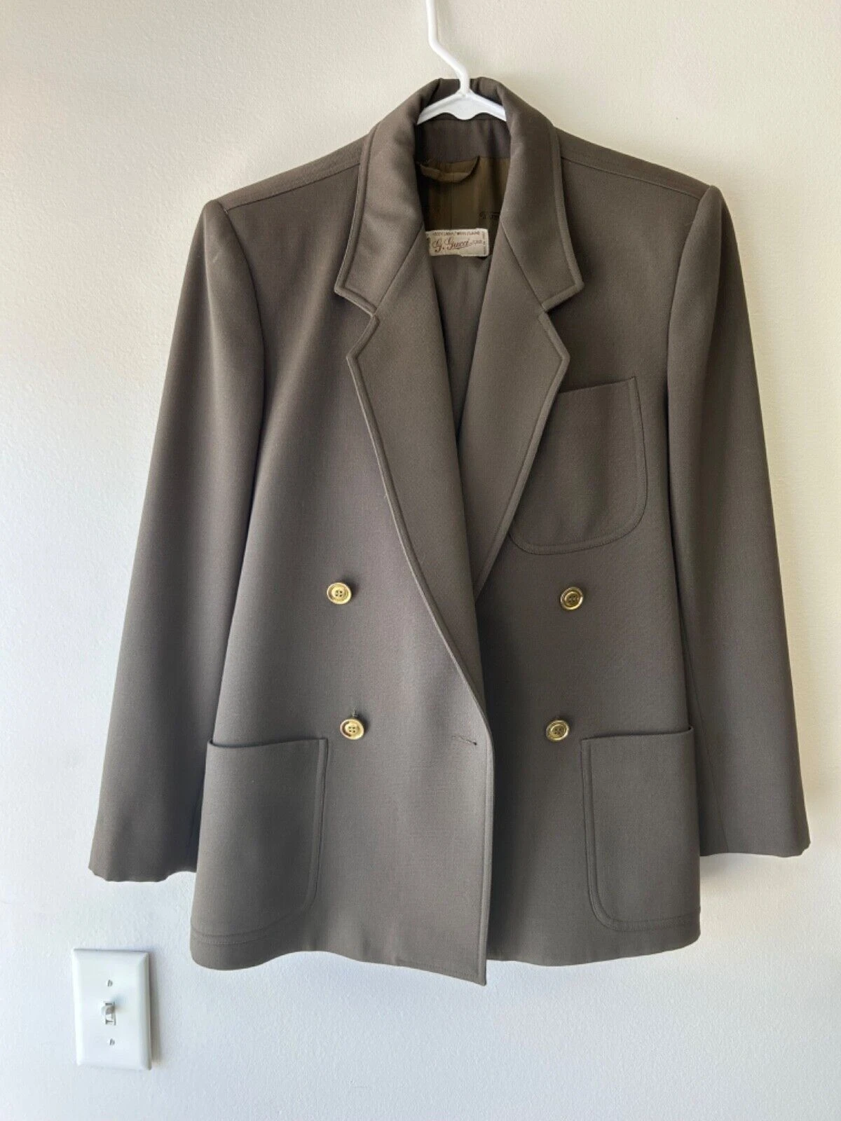 Combinaison jupe blazer femme Gucci vintage verte
