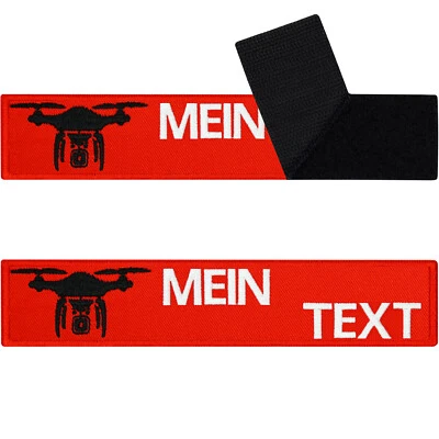 EXPRESS-STICKEREI GMBH Patch Drone Personalizzata - Patch Velcro Droni - Toppa Pilot - 125x25mm