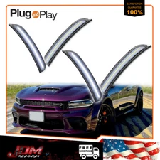 4X For Dodge Charger 2015-2023 Clear White LED Side Marker Lights Front Rear Set