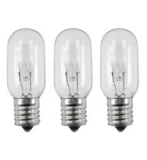 Three Bulbs 25T8N Clear 25 Watt 130 Volt E17 ...