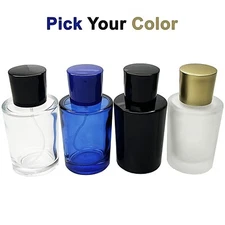 50ml 1.7oz empty perfume flat cone glass spray bottles choose your color