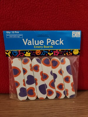 Fun Express Emery Boards.  12 boards, fun Heart Design.  Professional Quality