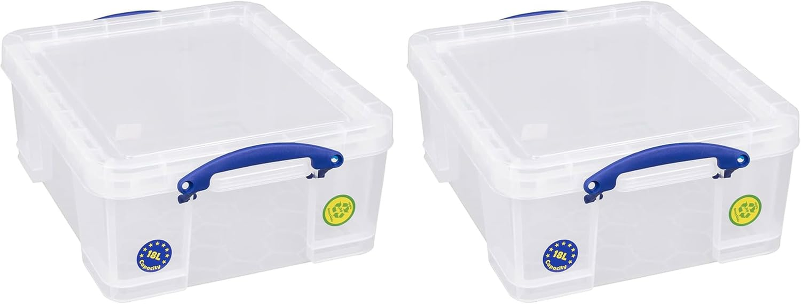 18 Liter Plastic Stackable Storage Container W/Snap Lid & Built-In Clip Lock Han