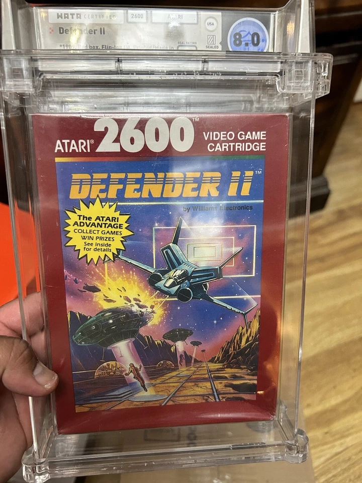 Atari 2600 Defender II WATA Certificated 8.0 A+ sealed red box 1989 Video Game - Image 4 of 4