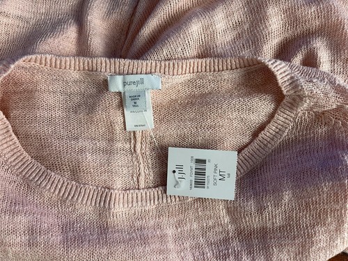 J Jill Pure Linen Cotton Pullover Short Sleeve Kimono Sweater Women Tall M NWT - Picture 8 of 10