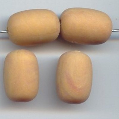 18 VINTAGE LIGHT BROWN MATTE ACRYLIC 19x13mm. SMOOTH BARREL BEADS 5622