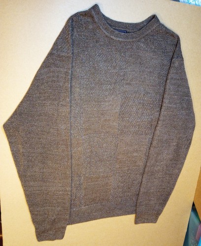 Mens Sz XL Dockers Crew Neck Sweater Brown block weave Real Measurements Below - Picture 2 of 12