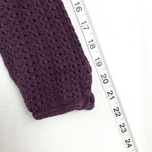 Evan Picone Womens Sweater Purple Size M V Neck Open Knit Cotton Pullover - Picture 14 of 14