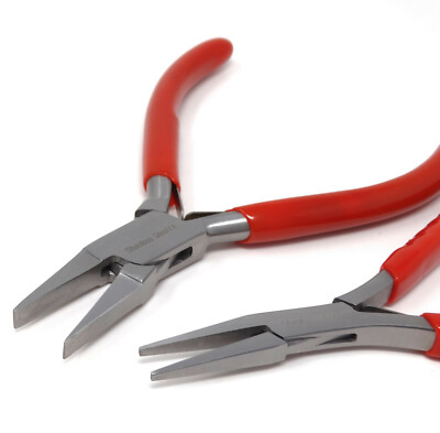 Flat Nose Jaw Pliers 5-1/2'' With V-SPRING Jewelry Making Repair Tool Hobby Craft