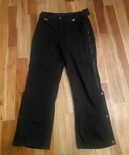 MENS VINTAGE PROFILE GORE-TEX THERMOLITE SKI SNOWBOARD BLACK FULL ZIP PANTS SZ L
