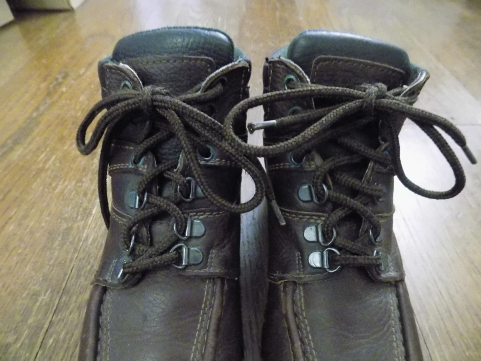 Vtg DEXTER Ankle Hiking Boots Women's 8.5 Brown SOFT Leather Moc Toe MADE USA GC - Image 4 of 4