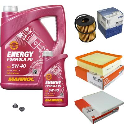 MAHLE Inspektionspaket 6 L MANNOL Energy Formula PD 5W-40 für Opel Corsa E